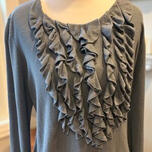 Ann Taylor Ruffled Long Sleeve Top